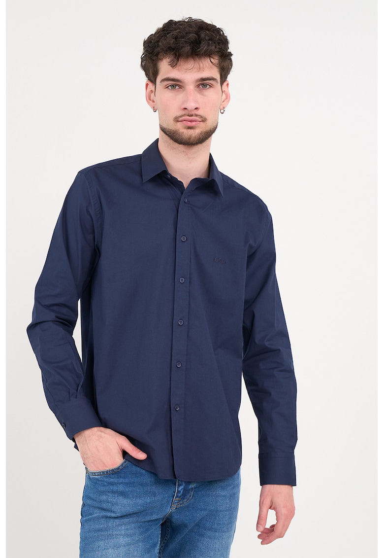 Camasa regular fit cu guler - Bleumarin
