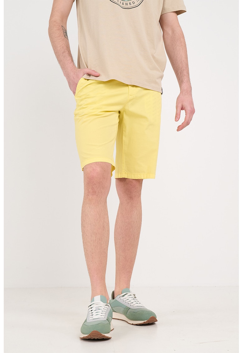 Pantaloni chino scurti cu snur - Galben