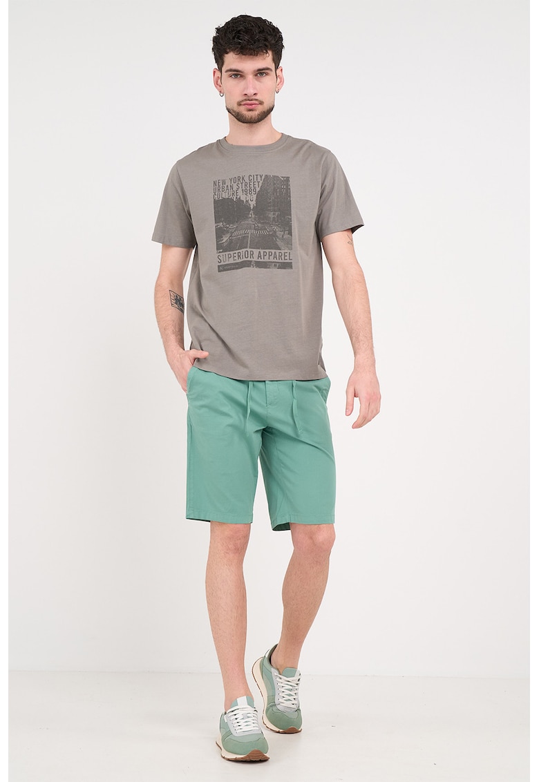 Pantaloni chino scurti cu snur - Verde turcoaz