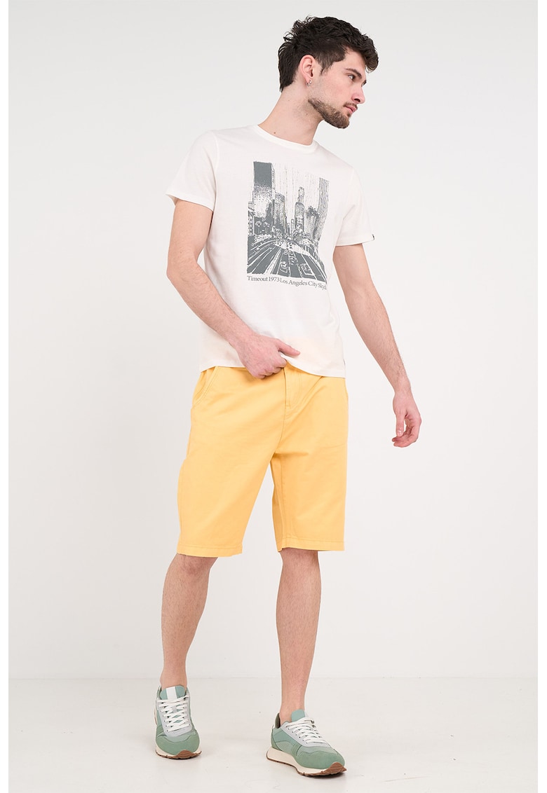 Pantaloni scurti chino cu buzunare - Galben