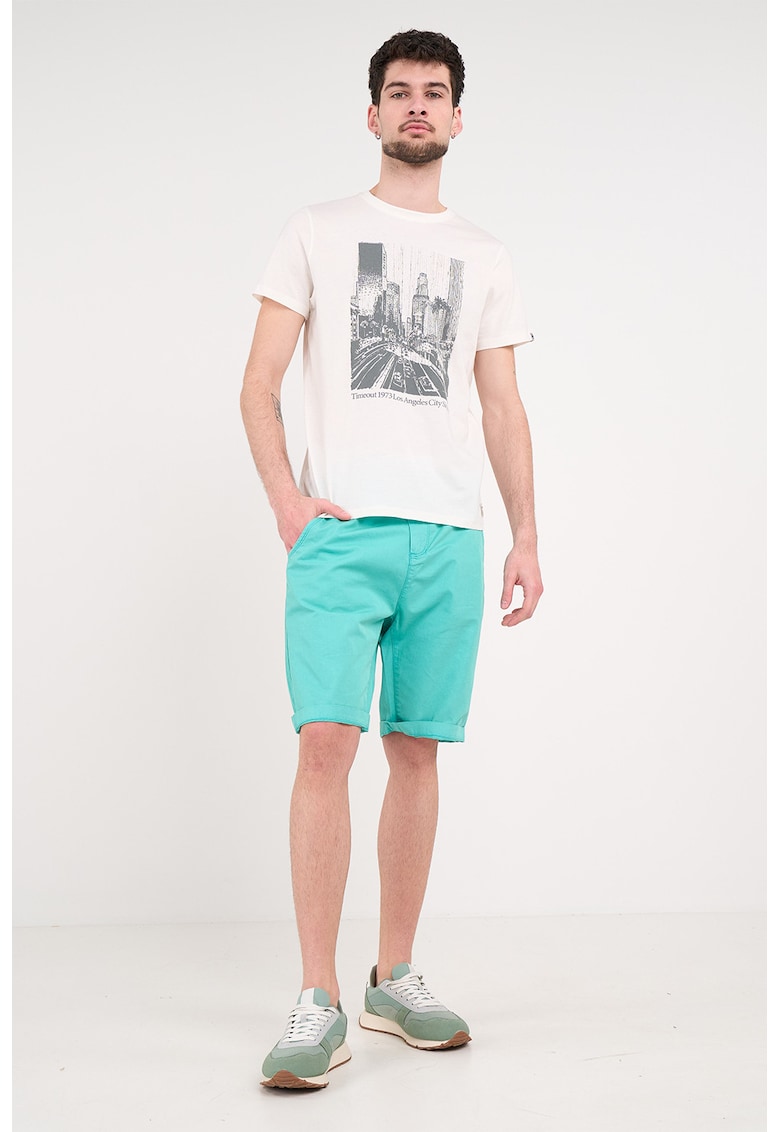 Pantaloni scurti chino cu buzunare - Albastru aquamarin