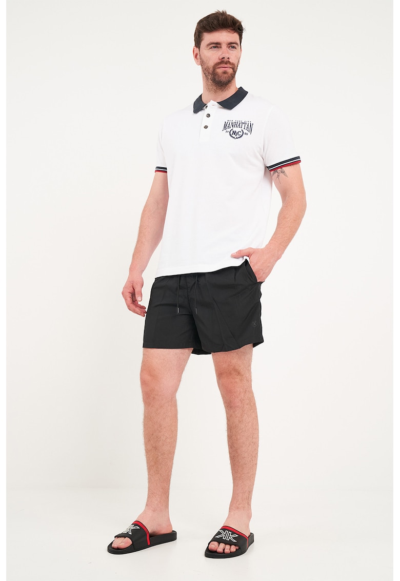 Pantaloni scurti de baie cu snur - Negru