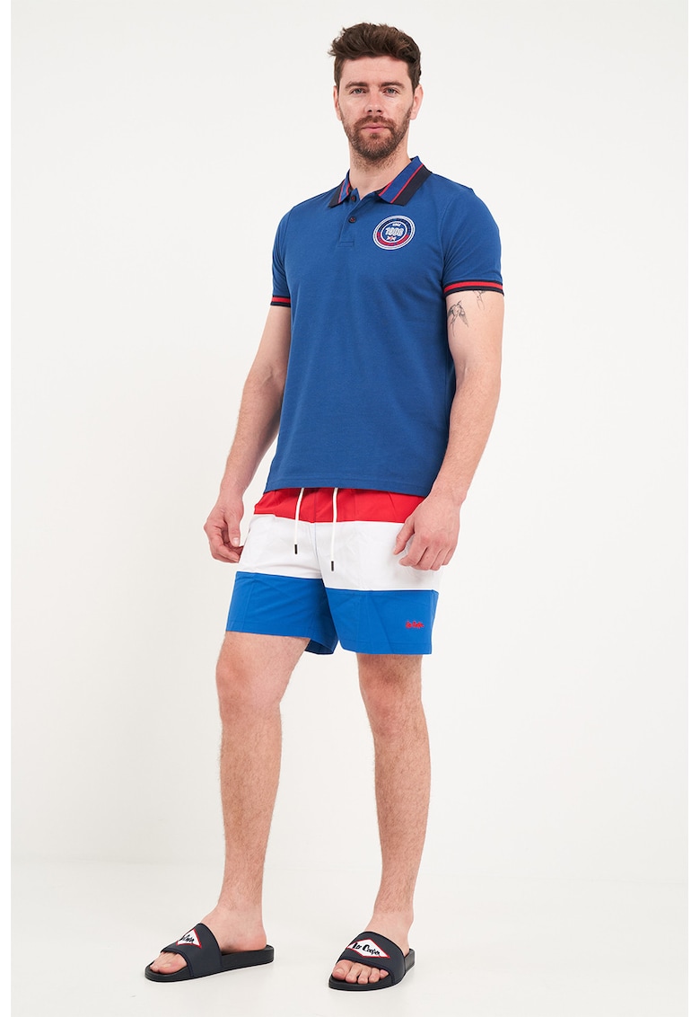 Pantaloni scurti de baie cu talie medie - Rosu/Alb/Albastru