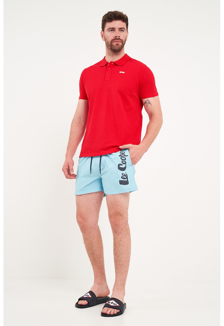 Pantaloni scurti de baie cu logo - Albastru glaciar
