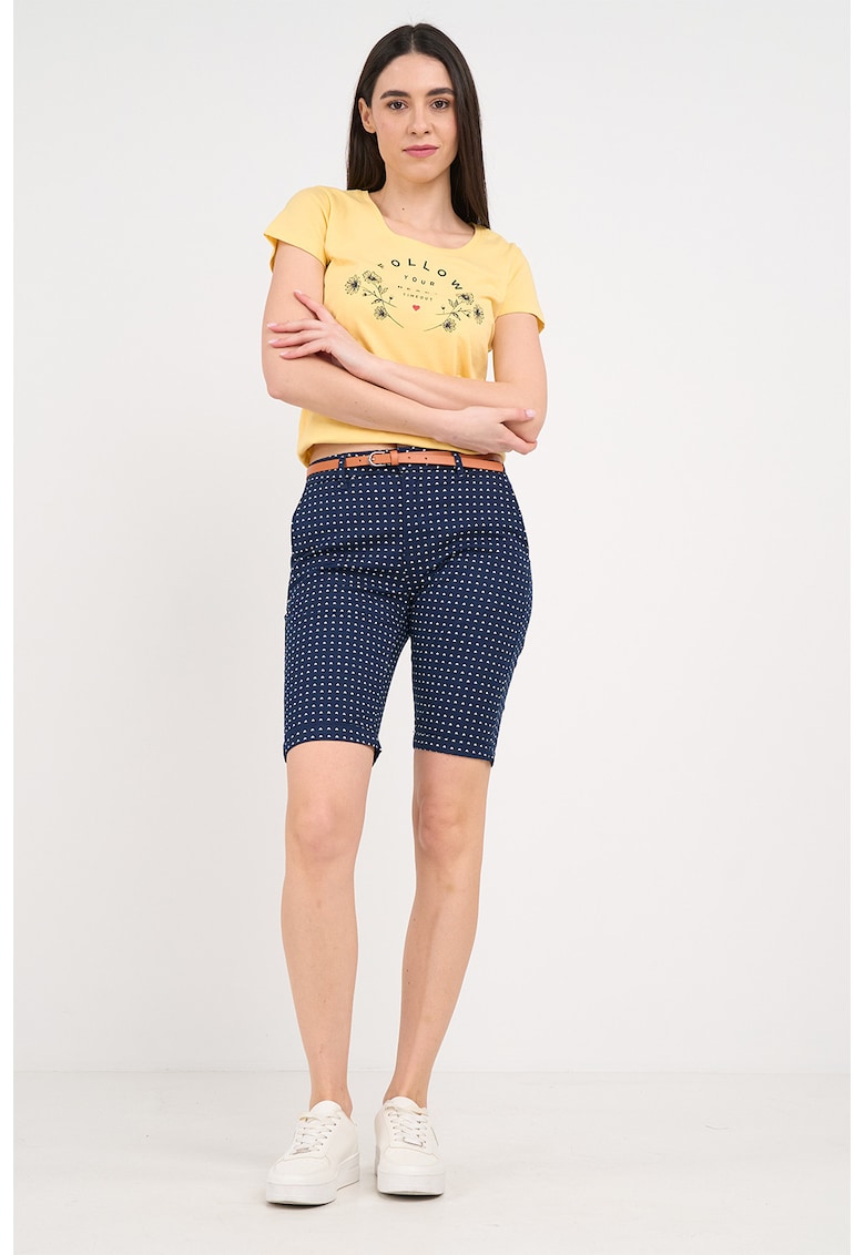 Pantaloni scurti slim fit cu buzunare - Bleumarin