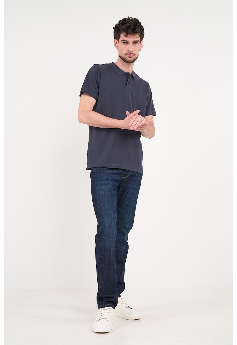 Blugi regular fit cu aspect decolorat - Bleumarin