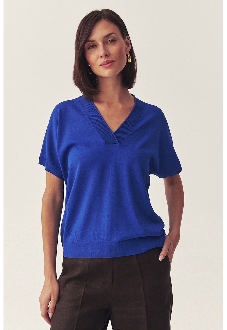 Bluza cu decolteu in V Ineza - Albastru royal