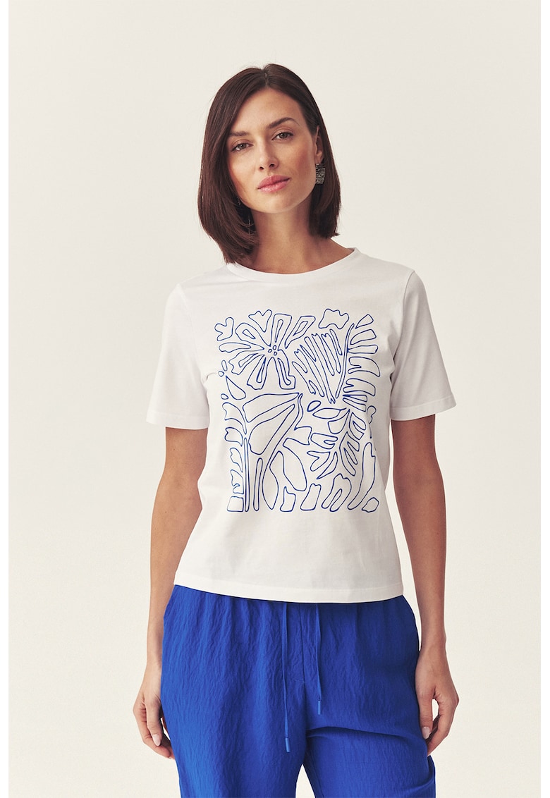 Tricou din bumbac cu model - Alb