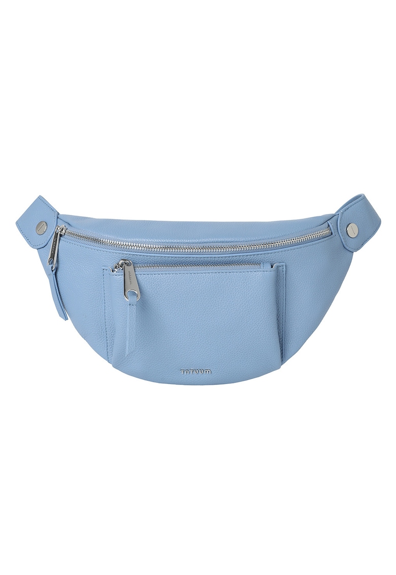 Geanta crossbody din piele cu bareta ajustabila - Albastru deschis
