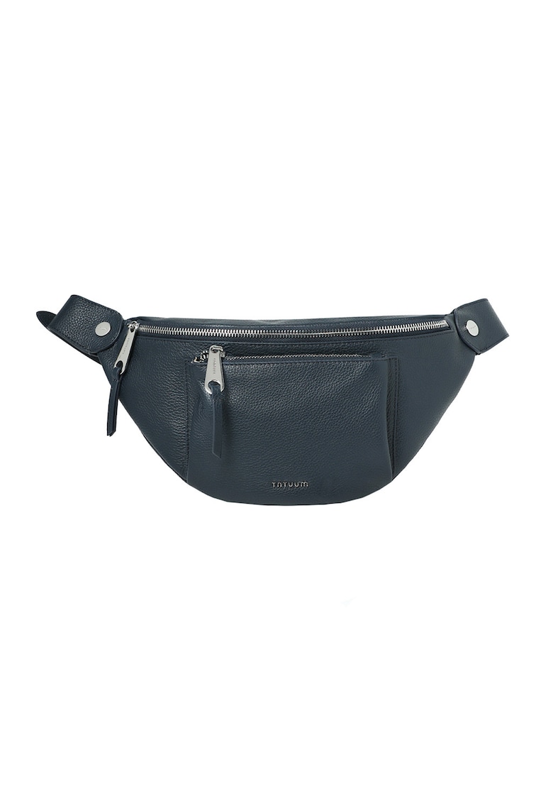 Geanta crossbody din piele cu bareta ajustabila - Bleumarin
