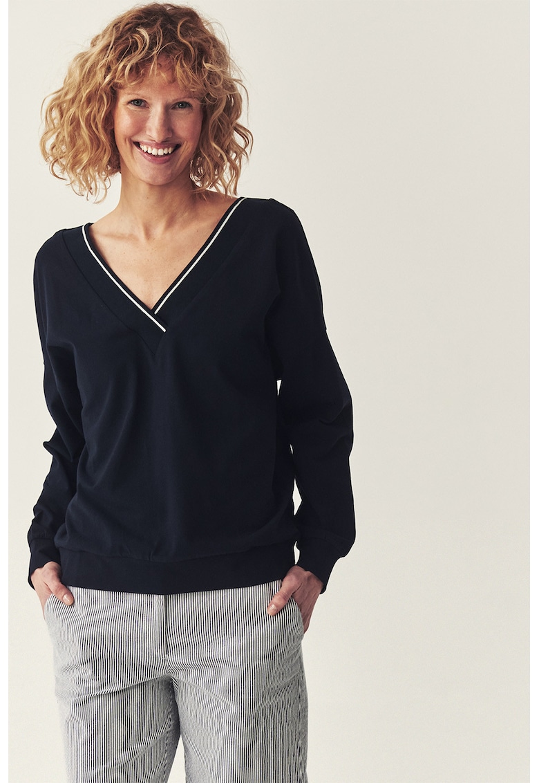 Bluza de trening cu decolteu in V - Albastru ultramarin