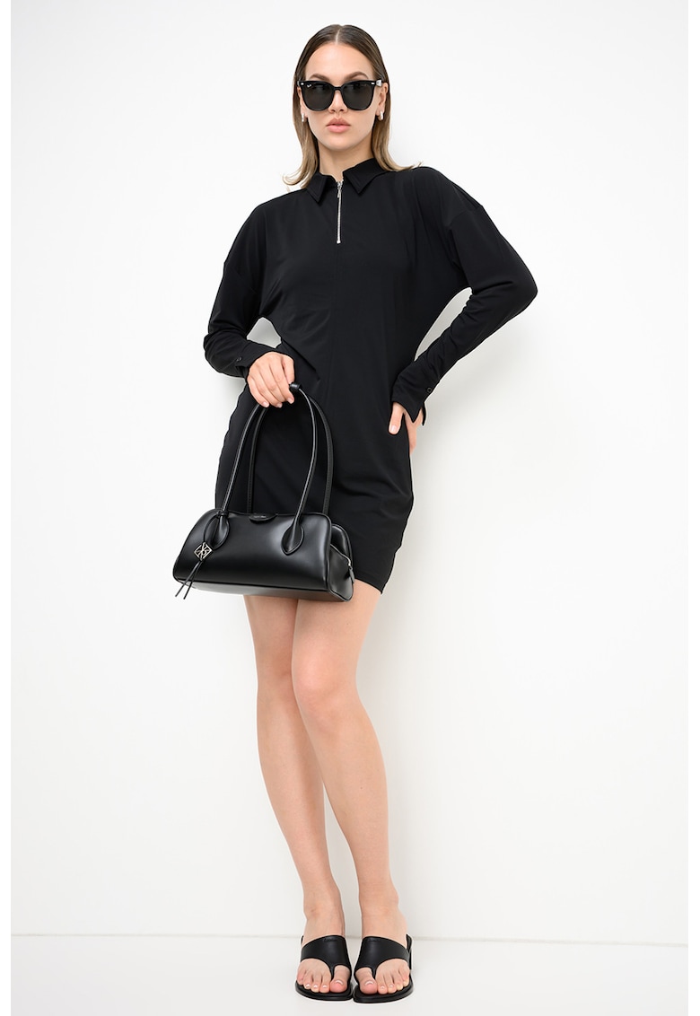 Rochie lejera cu fermoar scurt - Negru