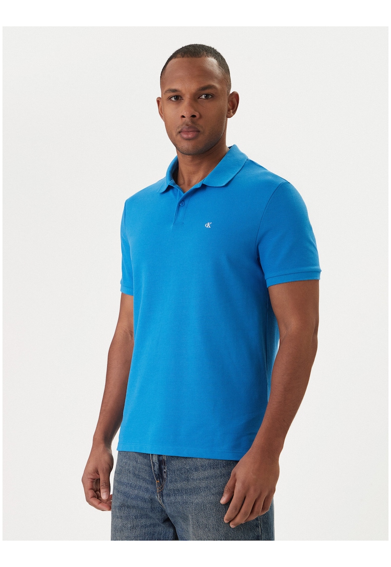 Tricou polo de bumbac pique - Albastru royal