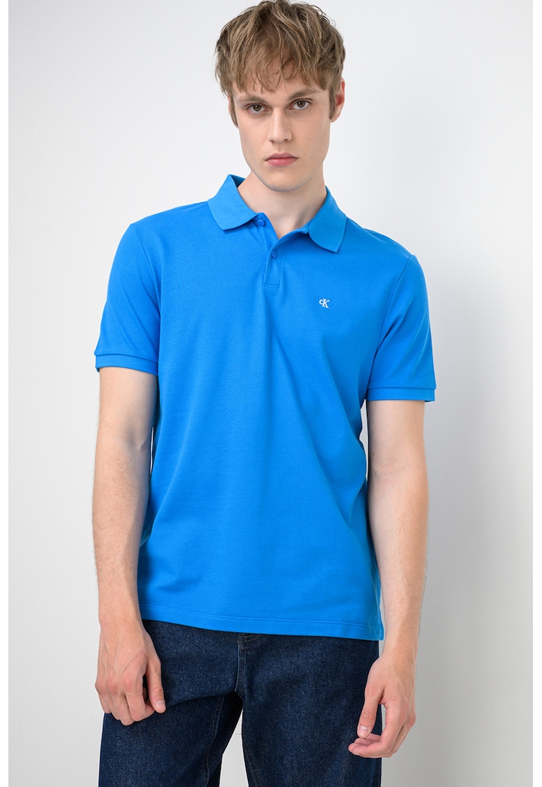 Tricou polo de bumbac pique - Albastru royal