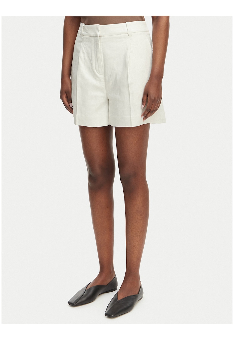 Pantaloni scurti din amestec de in cu buzunare laterale