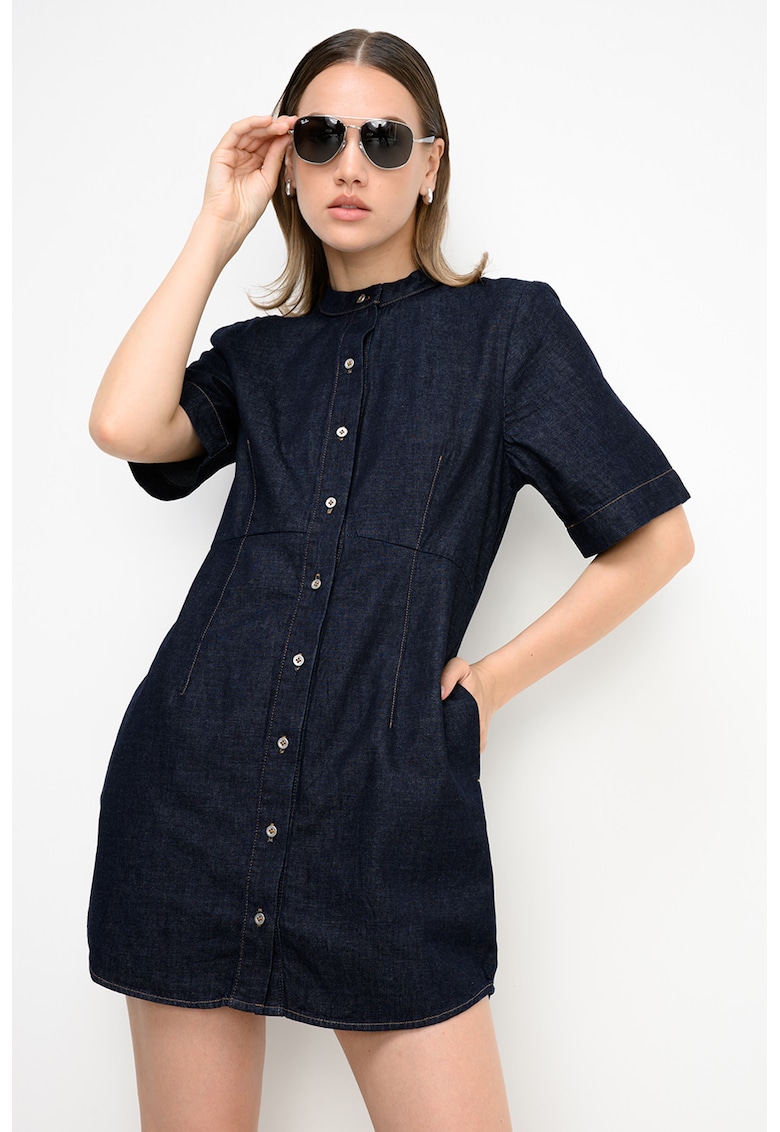 Rochie scurta din denim - Albastru ultramarin