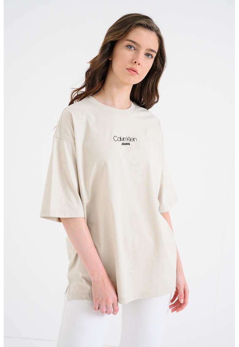 Tricou supradimensionat din bumbac - Grej