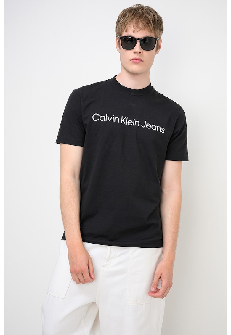 Tricou cu imprimeu logo - Negru