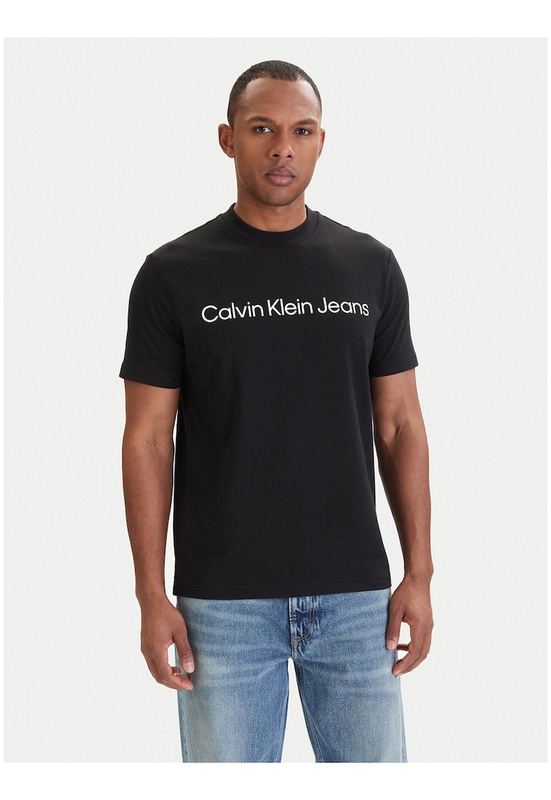 Tricou cu imprimeu logo - Negru