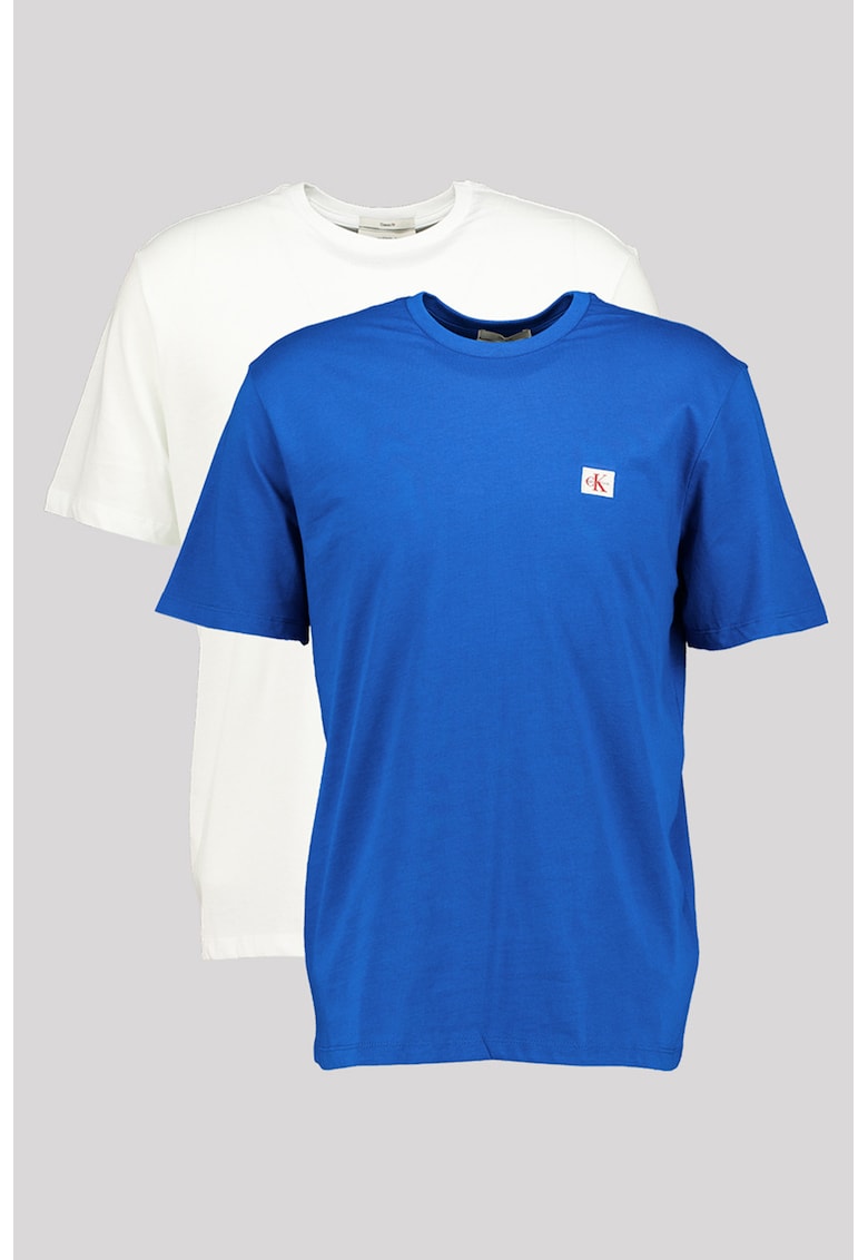 Set de tricouri din bumbac - 2 piese - Alb/Albastru royal