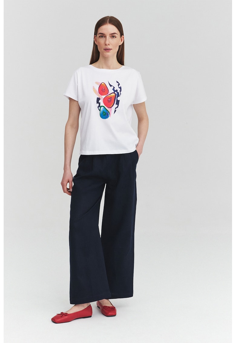 Pantaloni de in cu croiala ampla - Albastru ultramarin