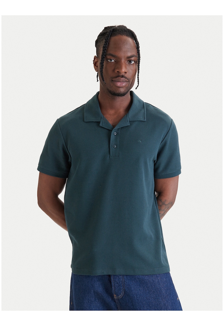 Tricou polo cu model uni - Verde englez