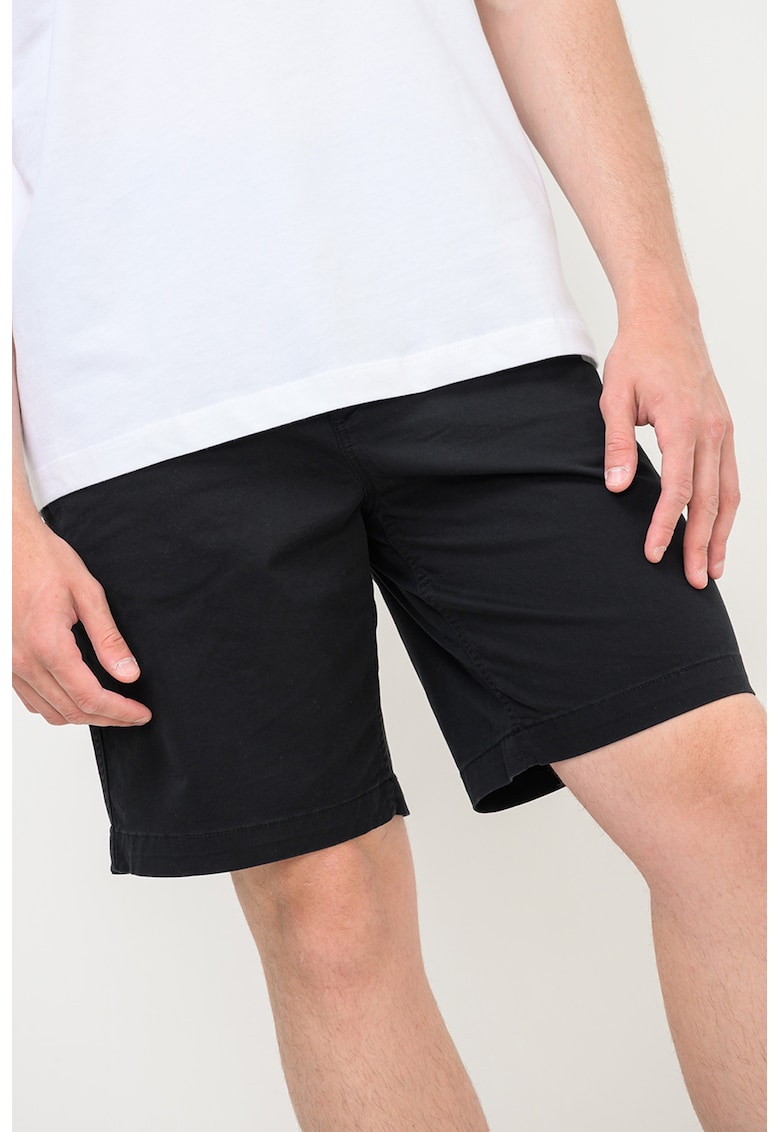 Pantaloni scurti chino din amestec de bumbac - Negru