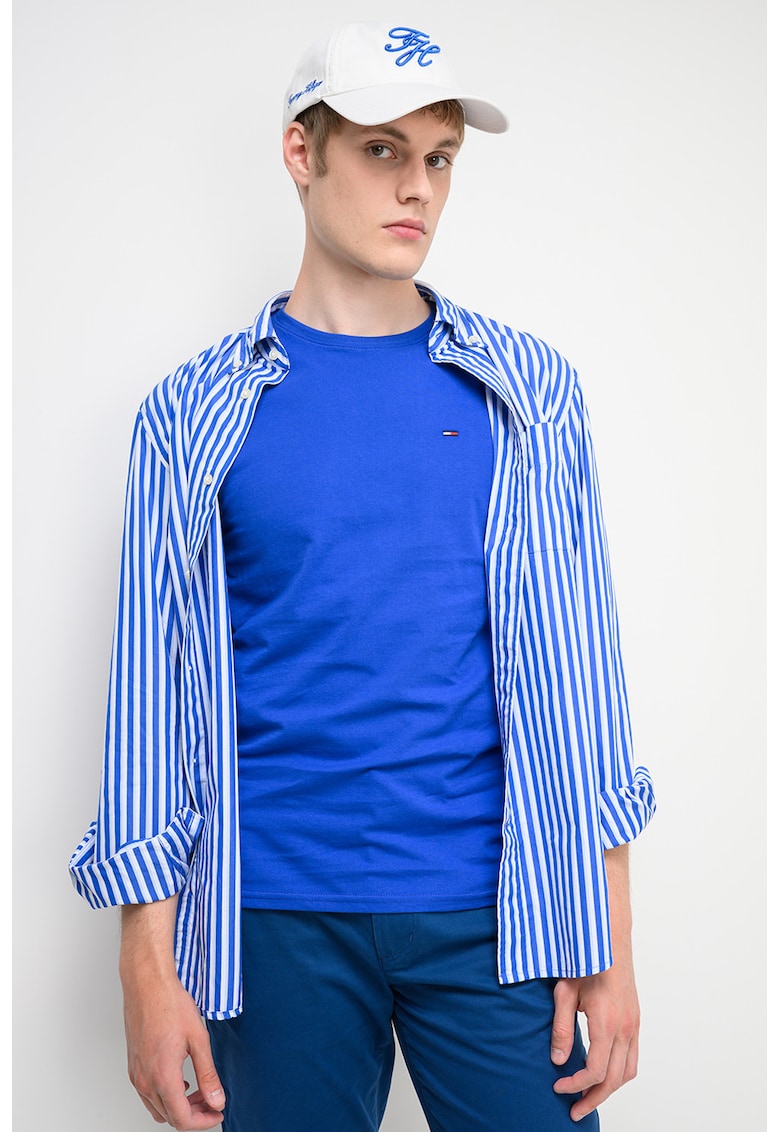 Tricou slim fit de bumbac - Albastru royal/Albastru