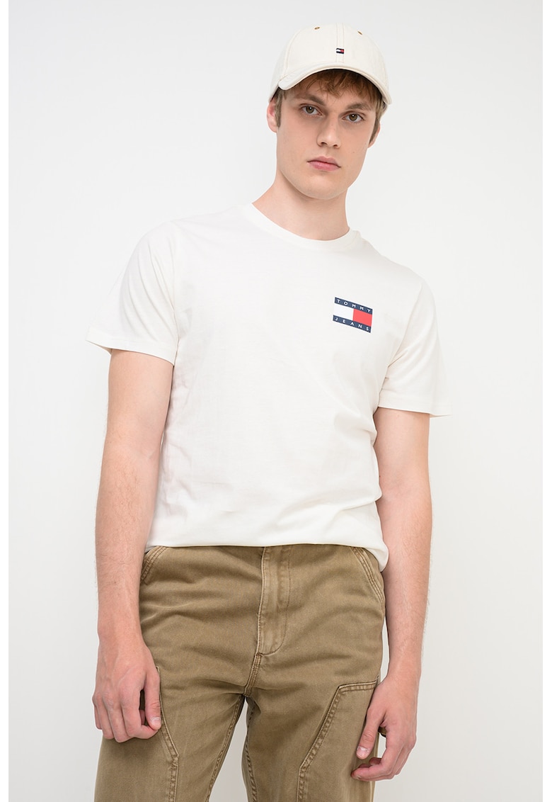 Tricou slim-fit cu imprimeu logo - Alb/Alb murdar