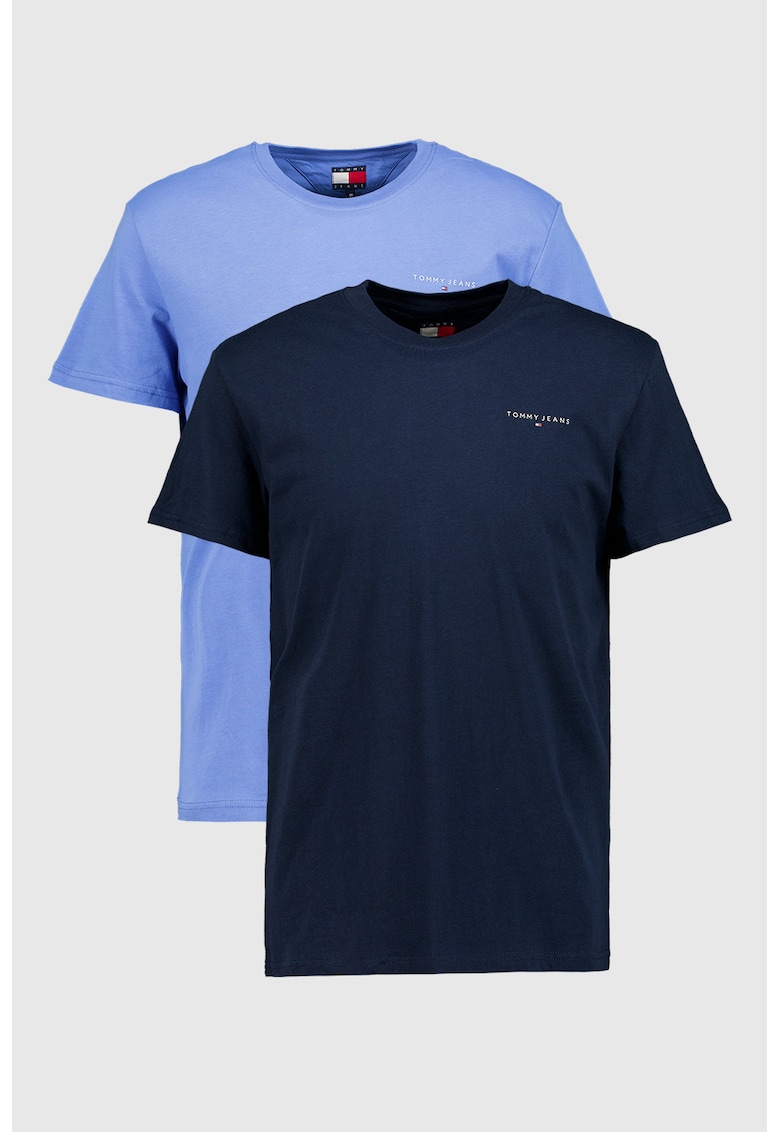 Set de tricouri slim-fit din bumbac cu logo discret - 2 piese - Albastru