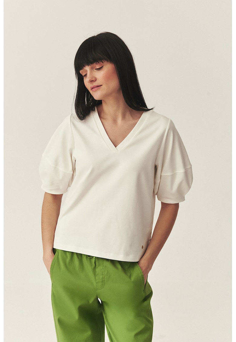 Bluza cu maneci bufante Bessa - Alb murdar