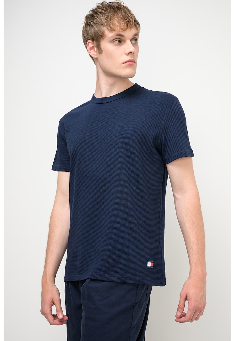 Tricou slim fit de bumbac - Bleumarin