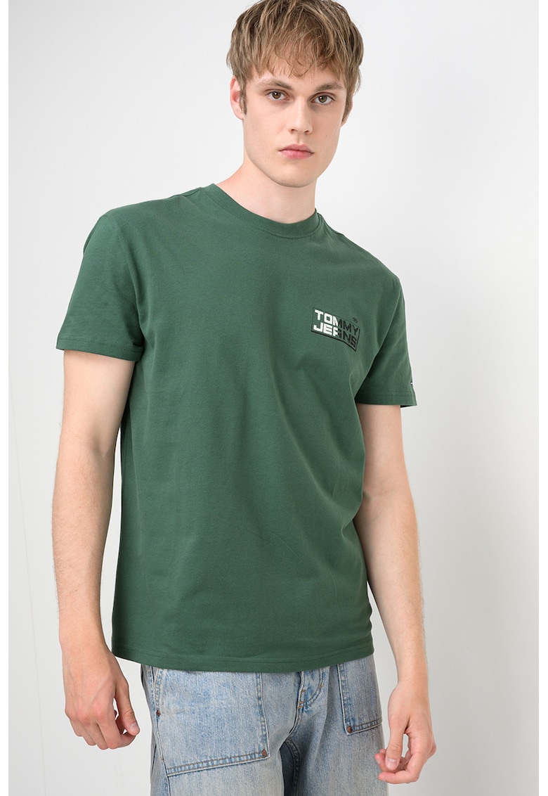 Tricou regular-fit cu imprimeu logo - Alb/Verde/Negru