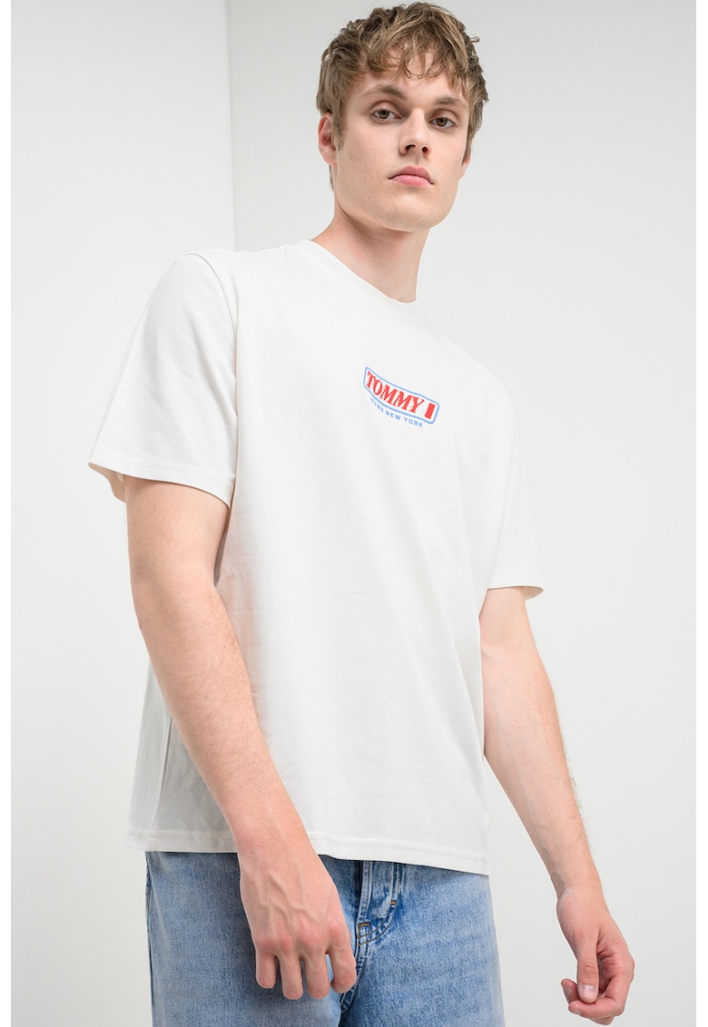 Tricou regular-fit cu logo - Alb