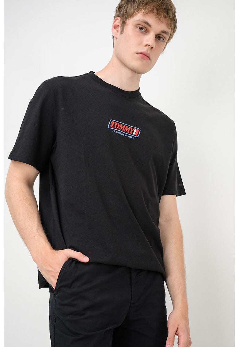 Tricou regular-fit cu logo - Rosu/Negru