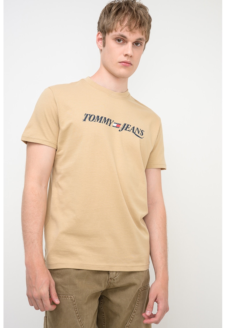 Tricou regular-fit cu imprimeu logo - Bej