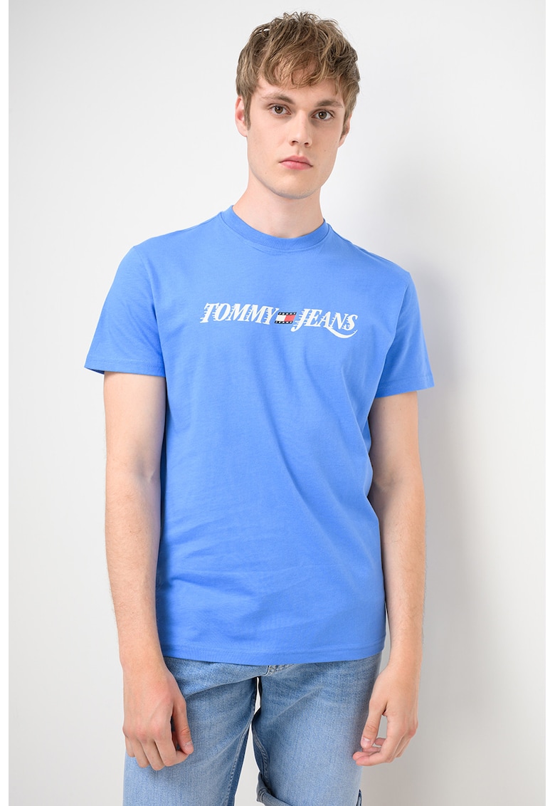 Tricou regular-fit cu imprimeu logo - Albastru