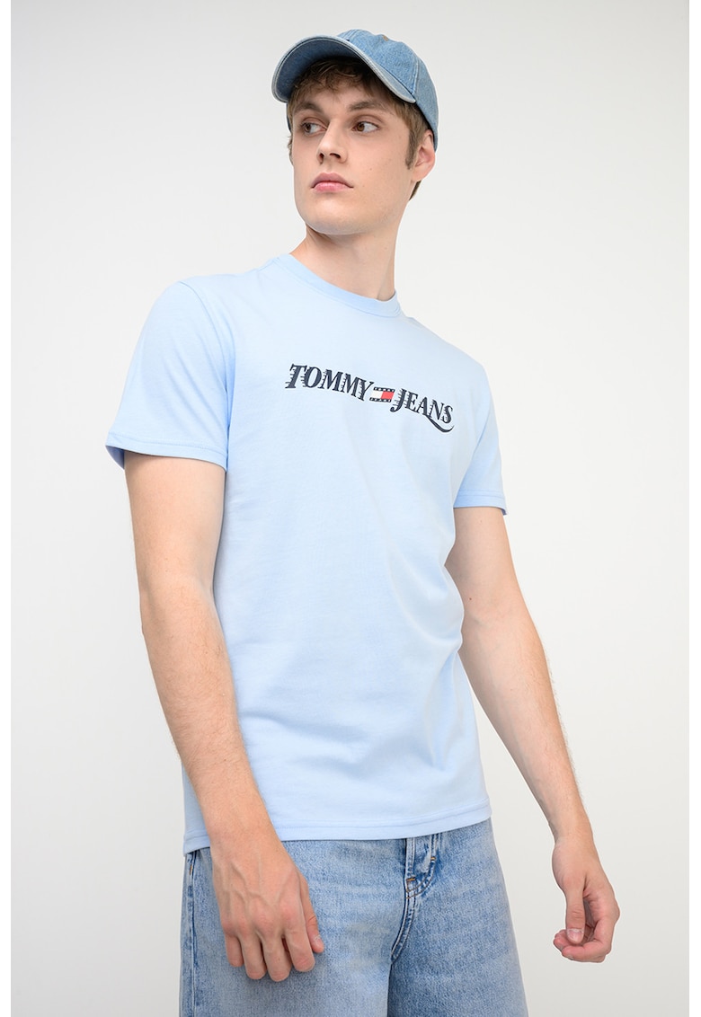 Tricou regular-fit cu imprimeu logo - Albastru lavanda