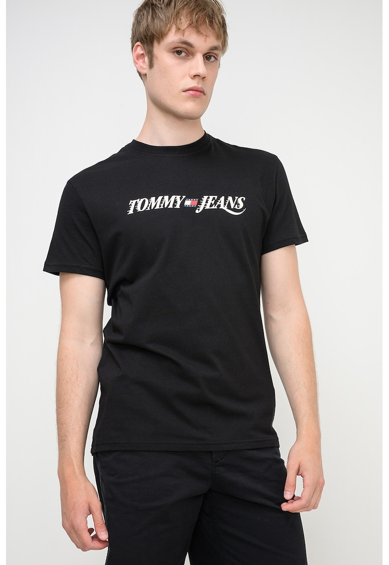 Tricou regular-fit cu imprimeu logo - Negru