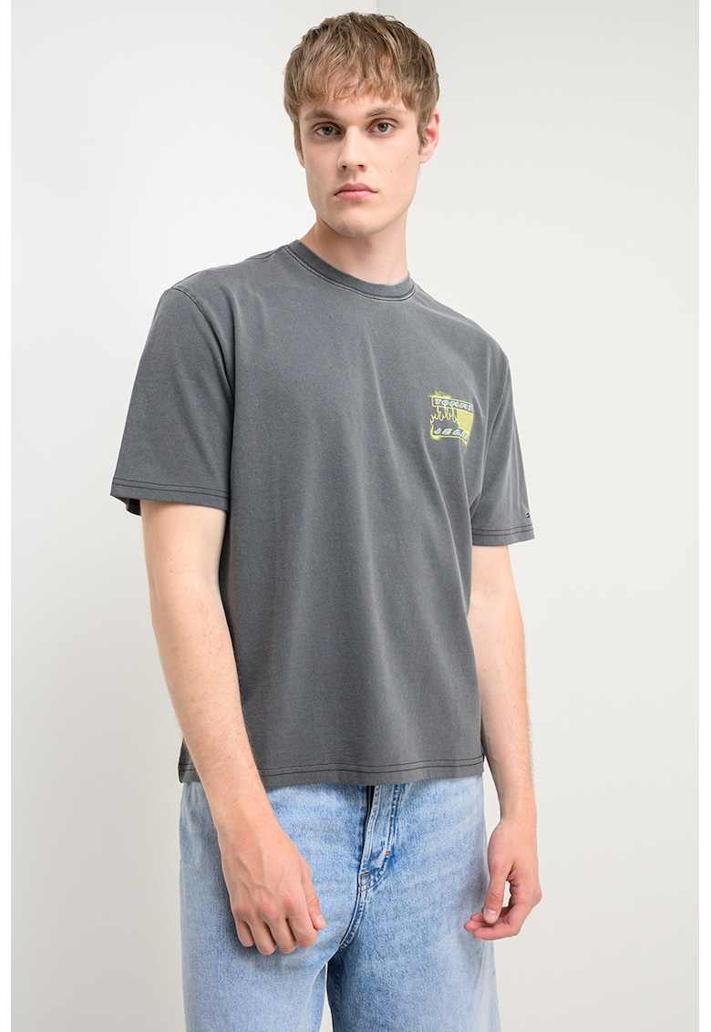 Tricou relaxed-fit cu imprimeu Bubble Flag - Galben/Albastru/Gri inchis