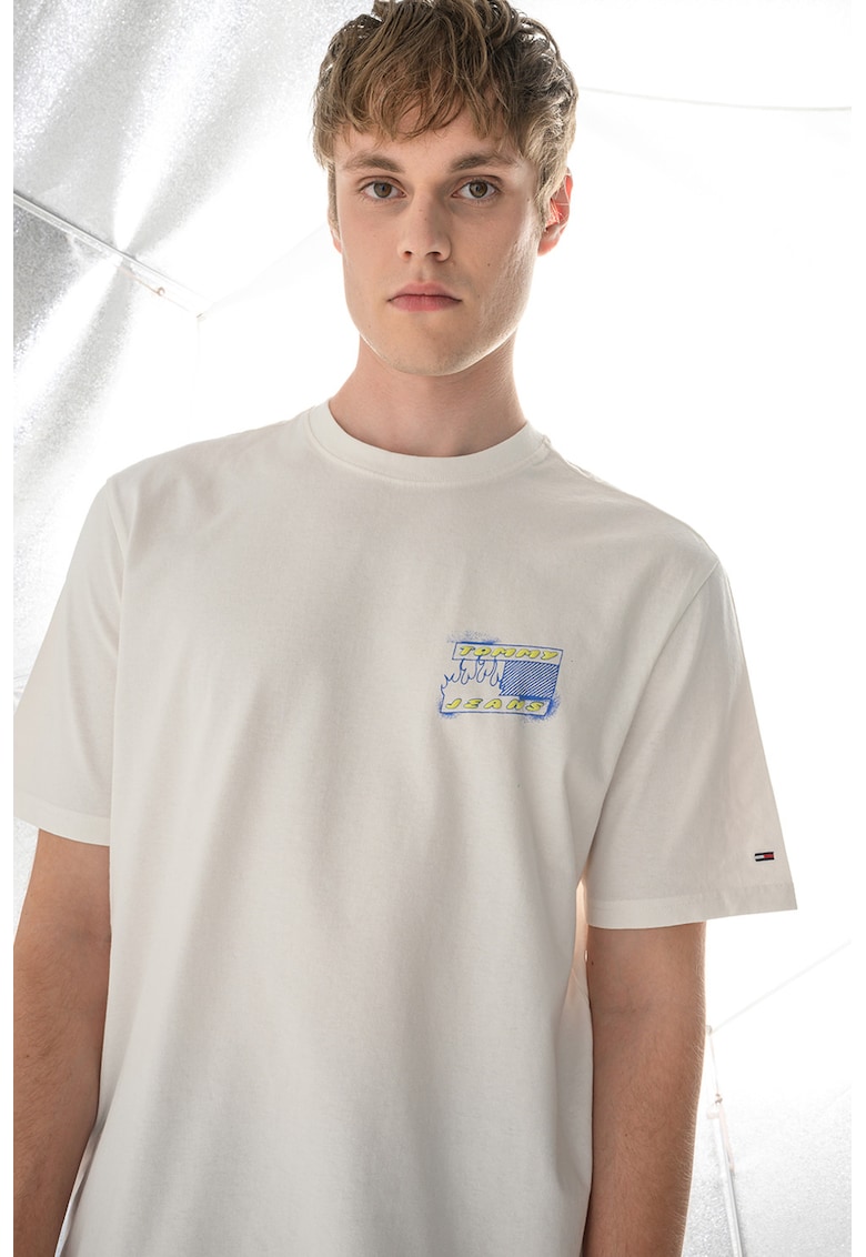Tricou relaxed-fit cu imprimeu Bubble Flag - Alb/Galben neon/Albastru