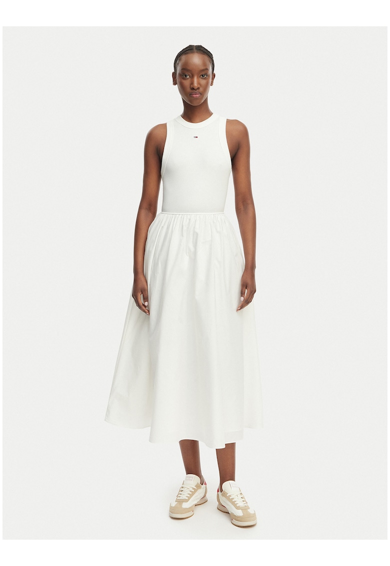Rochie midi uni cu buzunare