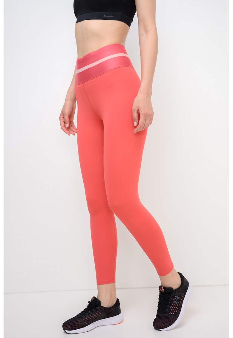 Colanti crop cu talie inalta - pentru fitness - Coral