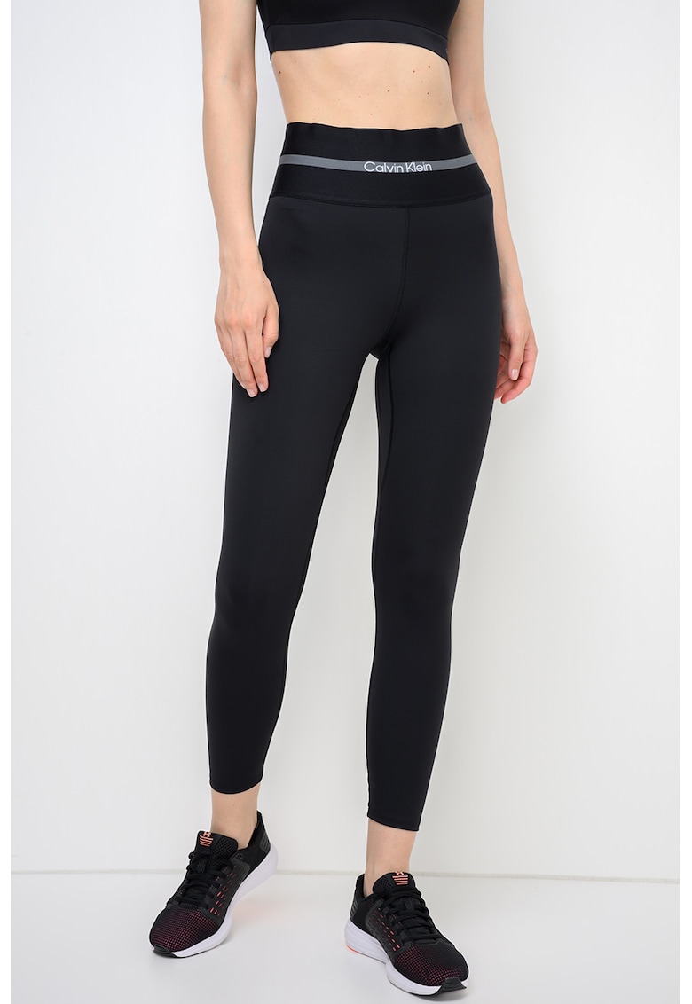 Colanti crop cu talie inalta - pentru fitness - Negru