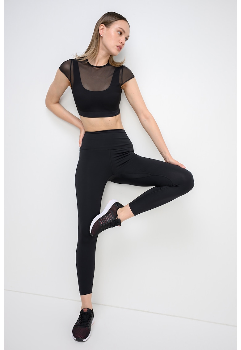 Colanti uni cu talie inalta - pentru fitness - Negru