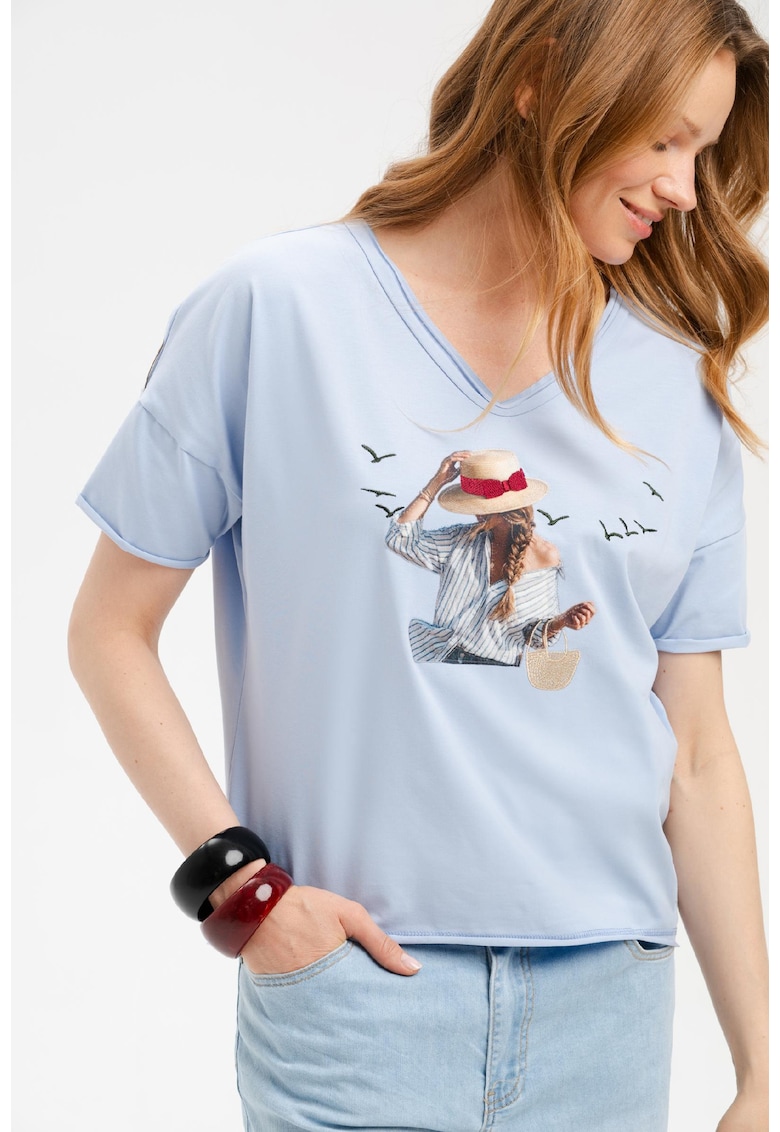 Bluza cu imprimeu din bumbac