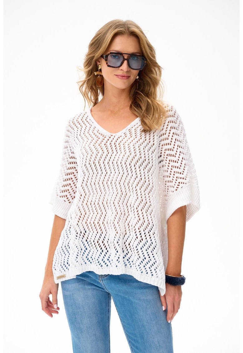 Pulover supradimensionat cu slituri laterale -