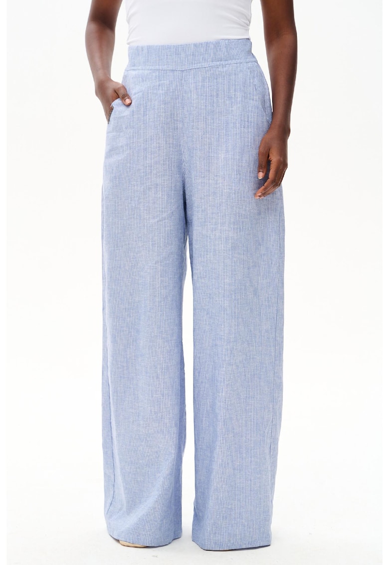 Pantaloni cu croiala ampla si buzunare laterale Ida