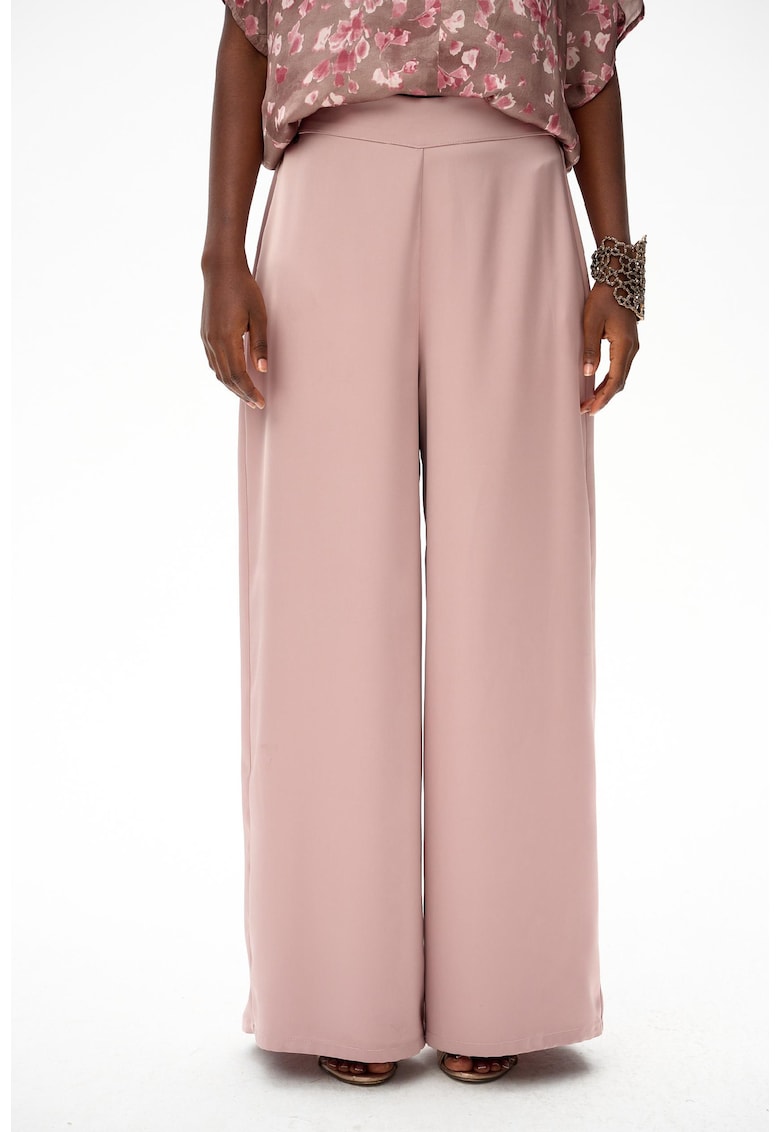 Pantaloni cu croiala ampla si talie elastica Royal