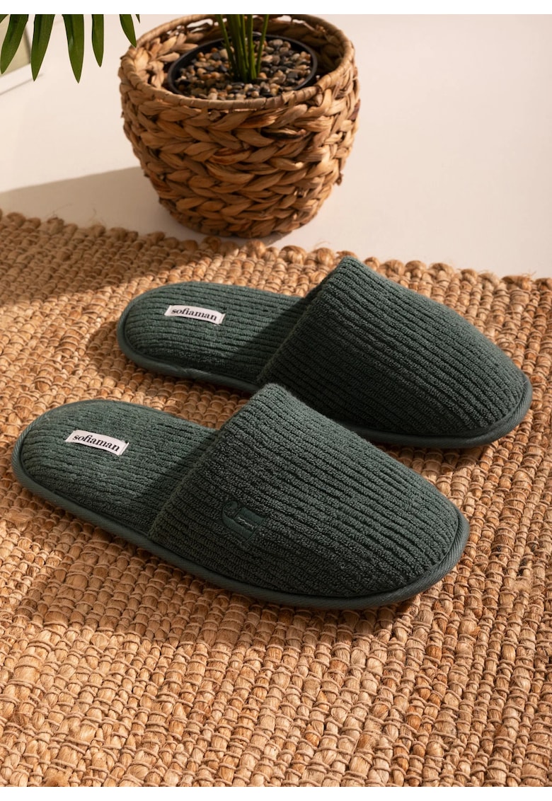 Papuci Barbati Casa/Baie Bumbac ZENTO - Verde